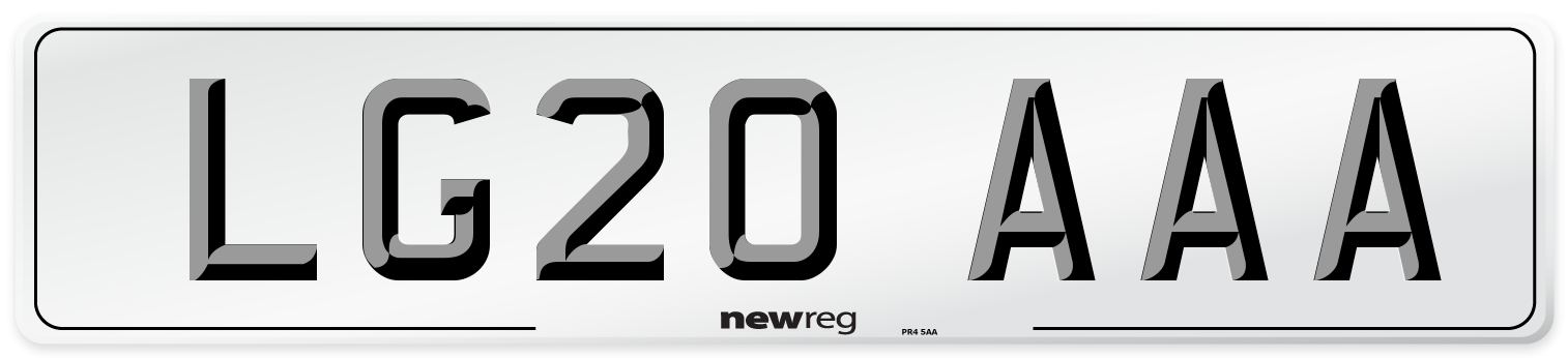 LG20 AAA Number Plate from New Reg